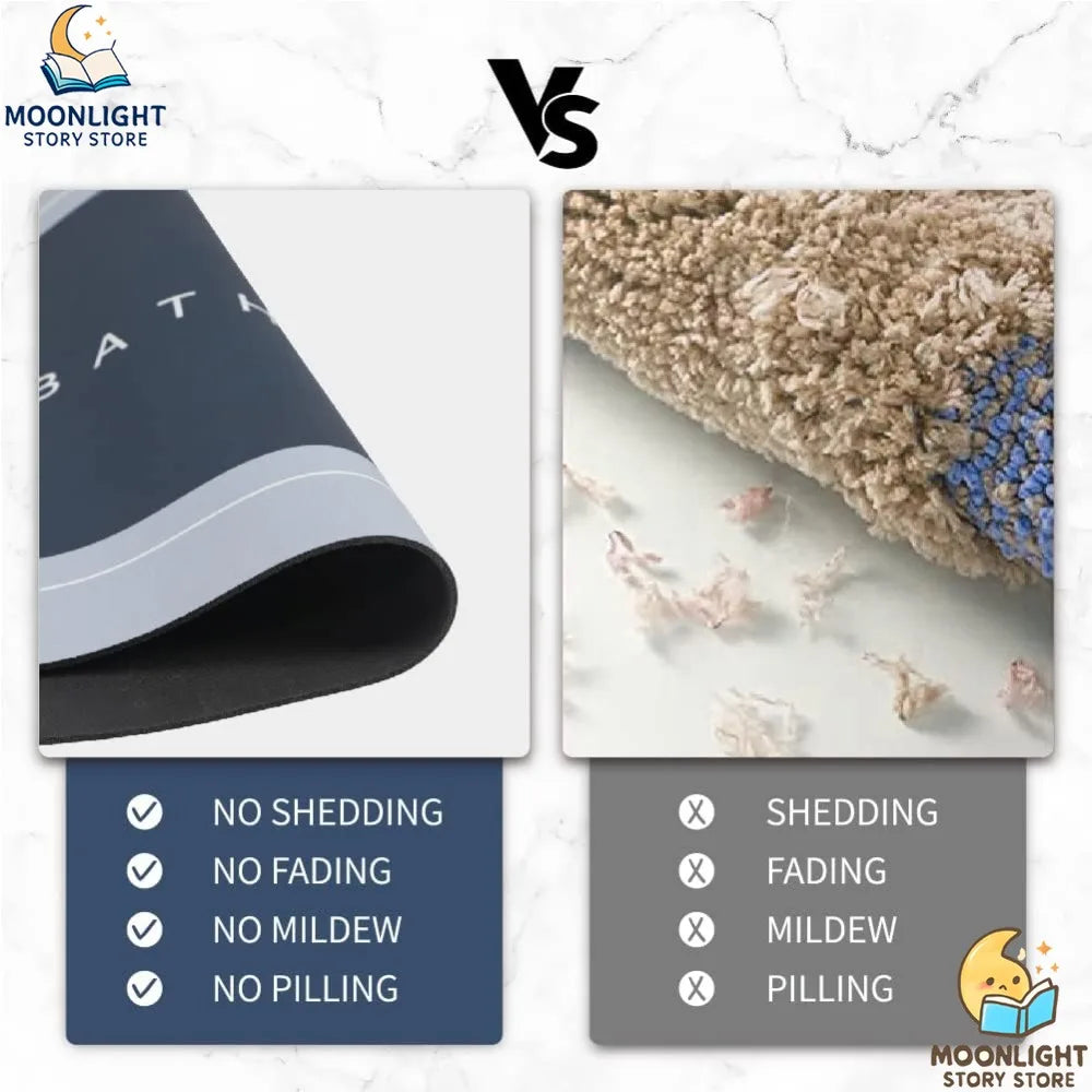 Bath Mats Modernized Magic Mat Bathroom Rubber Anti Slip Quick Drying Absorbent Bathroom Rug Shower Room Rugs for Bathtub Sink