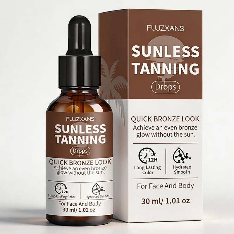 30ml Sunless Tanning Drops Instant Glow & Bronzing Drops for Face & Body, Tea-Free Formula for Skin, Darkening & Even Tone